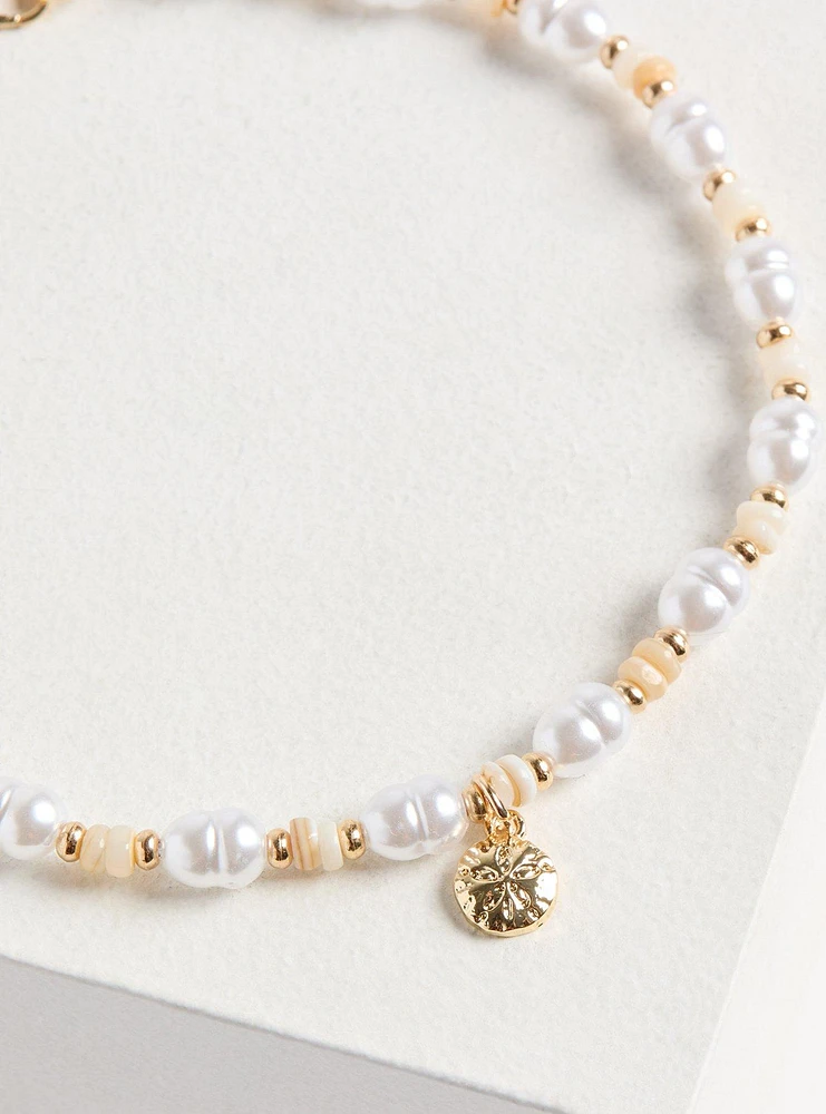 Pearl Beaded Anklet Set