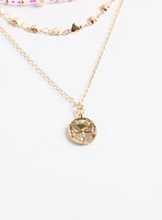 Pearl & Beaded Coin Layered Necklace
