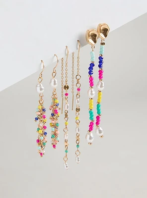 Beaded Linear Earring Set