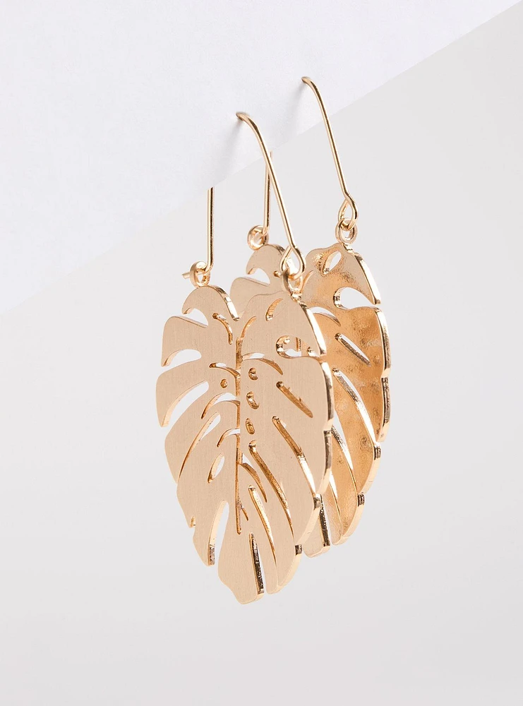Palm Leaf Statement Earring