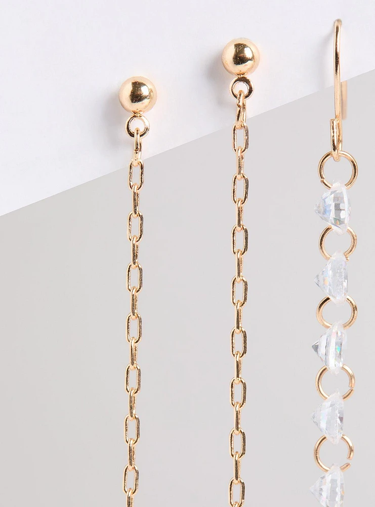 Stone Heart Liner Earring Set
