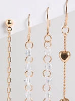 Stone Heart Liner Earring Set