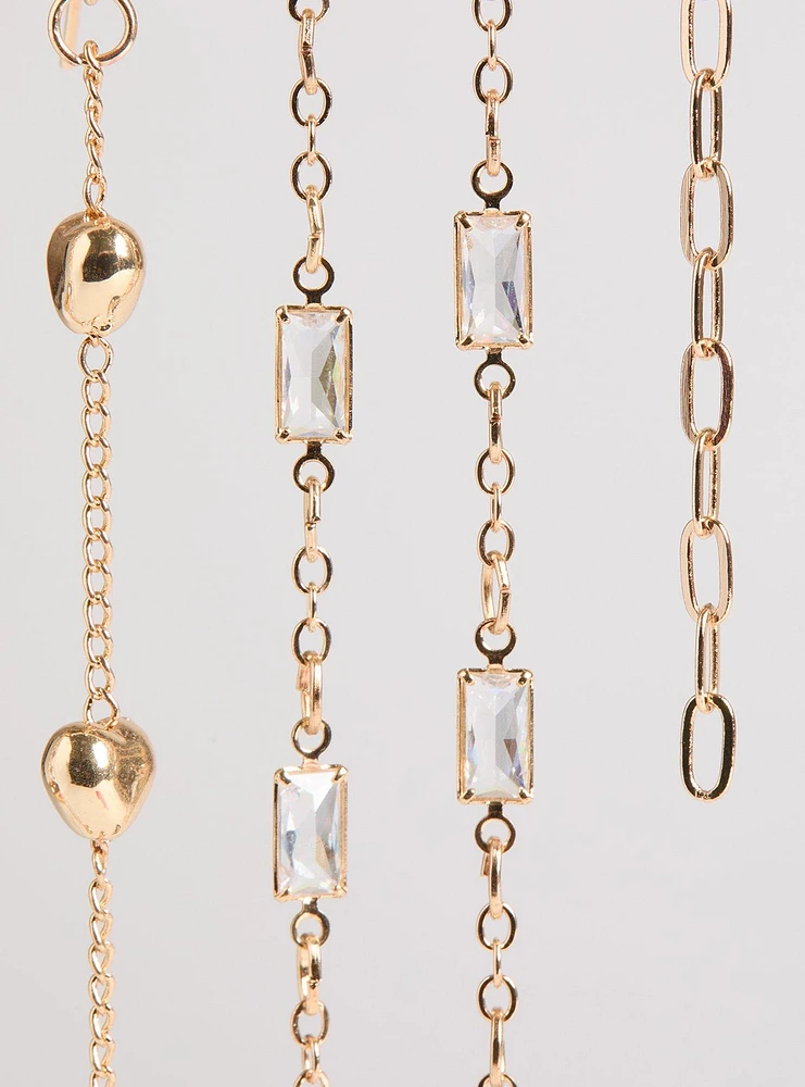 Stone Heart Liner Earring Set