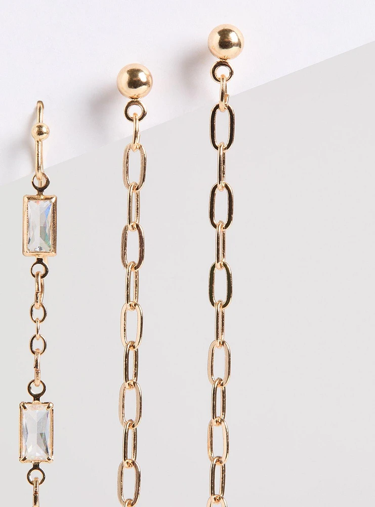 Stone Heart Liner Earring Set