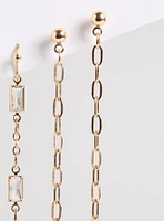 Stone Heart Liner Earring Set