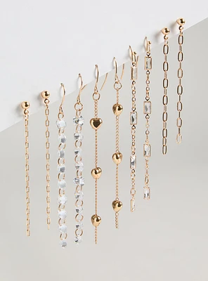 Stone Heart Liner Earring Set
