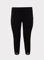 Capri Signature Waist Lace Trim Legging