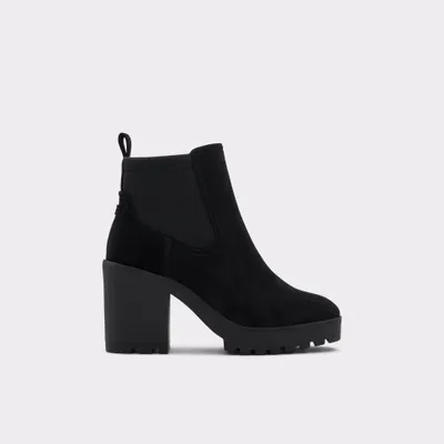 Botins em preto, salto bloco com plataforma - CHETTA