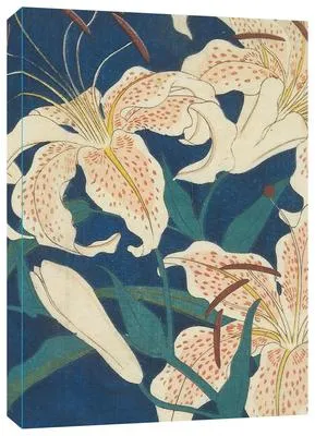 Hiroshige Spotted Lilies Dotted Paperback Journal - Blank Notebook with Pocket