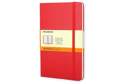 Moleskine Classic Notebook, Large, Ruled, Red, Hard Cover (5 x 8.25) - 