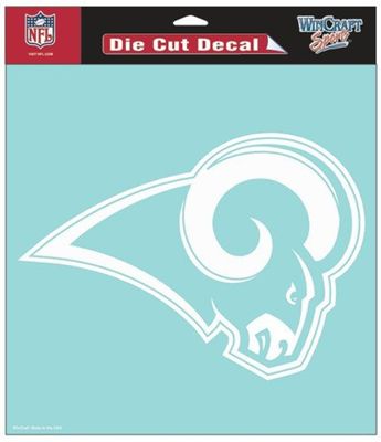 LOS ANGELES RAMS DIE-CUT DECAL - 8X8 WHITE