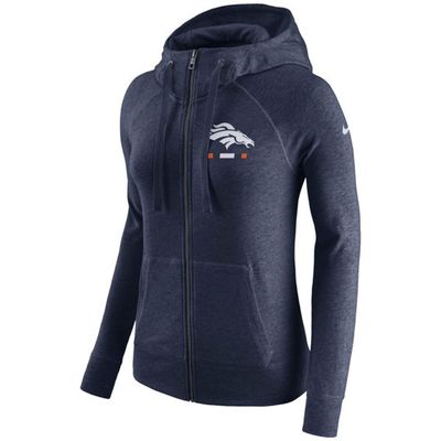 Women's Denver Broncos Nike Navy Gym Vintage Full-Zip Hoodie