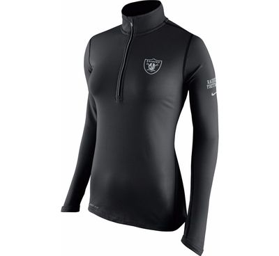 Nike Women's Oakland Raiders Tailgate Element Quarter-Zip Black Pullover