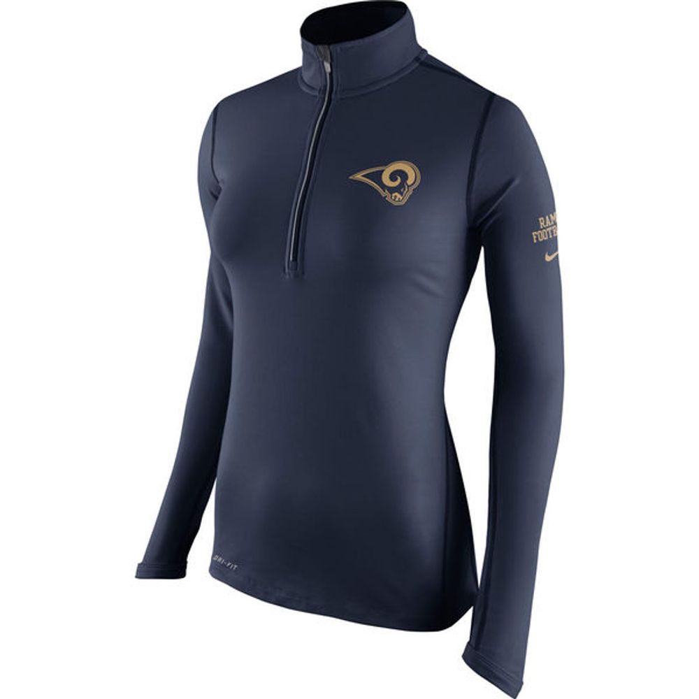 Los Angeles Rams Nike Women's Tailgate Element Half-Zip Performance Jacket - Navy