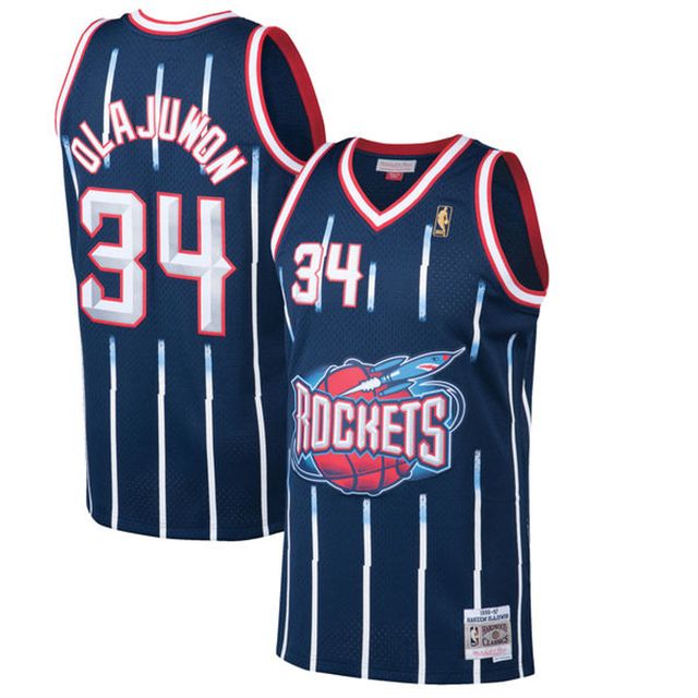 Lids Hakeem Olajuwon Houston Rockets Mitchell & Ness 1993-94 Hardwood  Classics Flames Swingman Jersey - Black