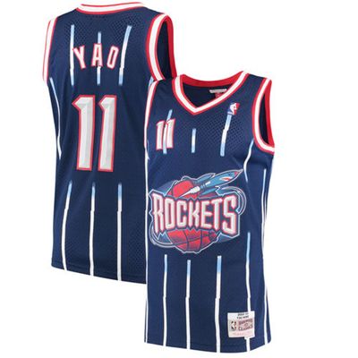 Men's Houston Rockets Yao Ming Mitchell & Ness Navy 2002-03 Hardwood Classics Swingman Jersey