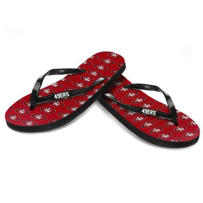 Women's San Francisco 49ers Glitter Logo Flip Flops