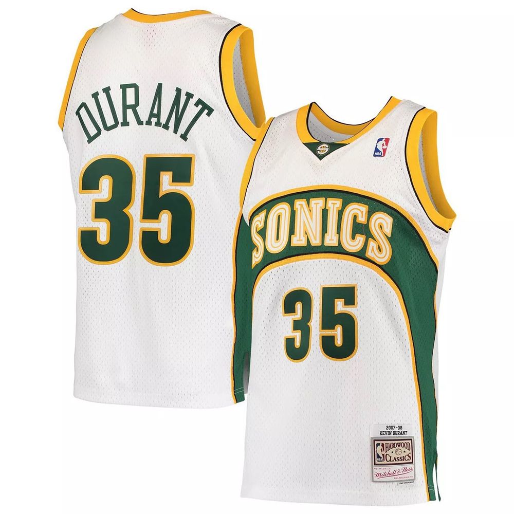 Kevin Durant Seattle Supersonics White Mitchell & Ness Player Jersey 2007 to 2008