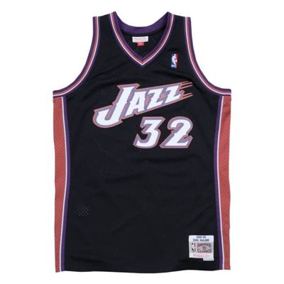 Utah Jazz Karl Malone Mitchell & Ness Black Hardwood Classics 1998-99 Swingman Jersey