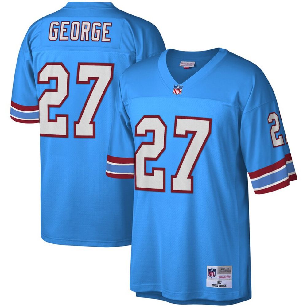 Men's Houston Oilers Eddie George Blue Mitchell & Ness Legacy Jersey