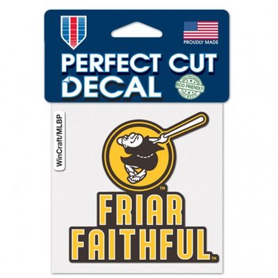 SAN DIEGO PADRES FRIAR FAITHFUL PERFECT CUT COLOR DECAL 4" X 4"