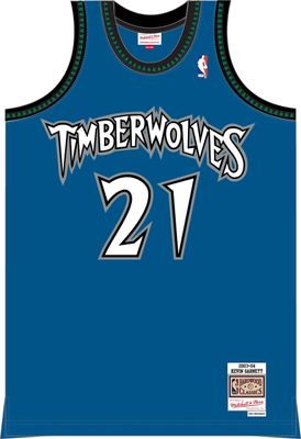 Kevin Garnett Minnesota Timberwolves Autographed Blue Mitchell & Ness  Authentic Jersey with Big Ticket Inscription