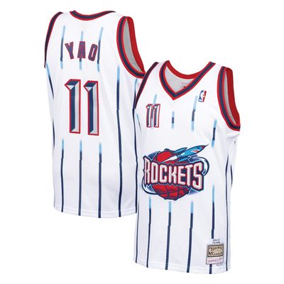 Men's Yao Ming Houston Rockets Mitchell & Ness White 2002-03 Hardwood Classics Swingman Jersey