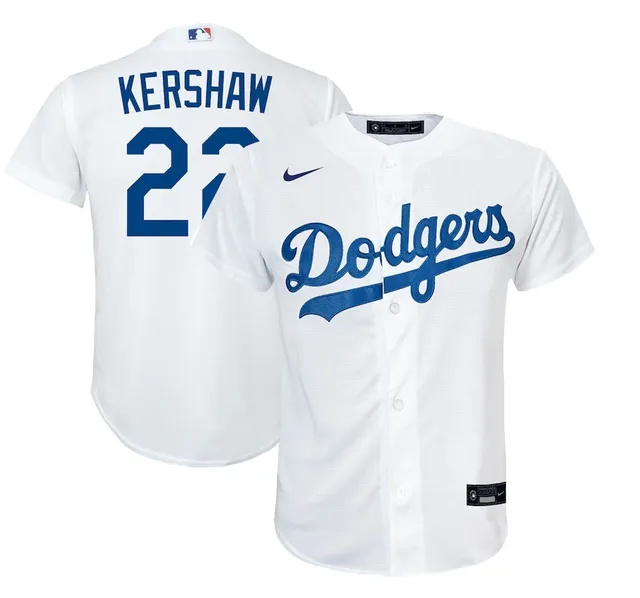 Women's Los Angeles Dodgers Clayton Kershaw Nike White/Gold 2021 Gold  Program Replica Player Jersey