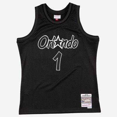 Anfernee Hardaway Orlando Magic Mitchell & Ness Hardwood Classics Black and White Swingman Jersey