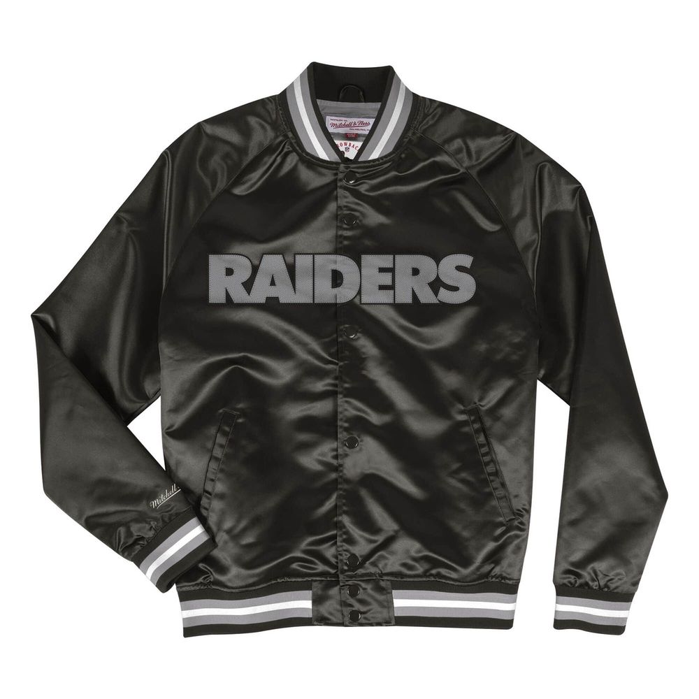 Men's Oakland Raiders Mitchell & Ness Lightweight Satin Jacket