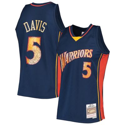 Golden State Warriors Baron Davis Mitchell & Ness Navy 1996-97 Hardwood Classics NBA 75th Anniversary Diamond Swingman Jersey