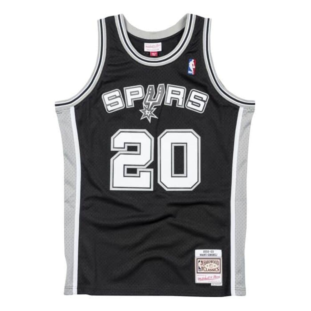 San Antonio Spurs Manu Ginobili Mitchell & Ness 2002-03 Black Hardwood Classics Swingman Jersey