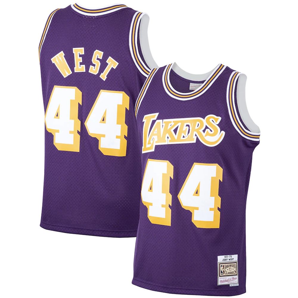 Los Angeles Lakers Jerry West Mitchell & Ness 1970-71 Purple Hardwood Classics Swingman Jersey