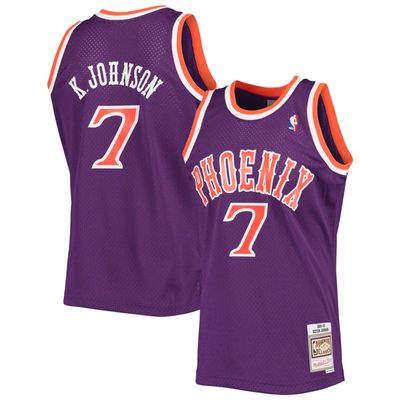 Phoenix Suns Kevin Johnson Mitchell & Ness 1989-90 Purple Hardwood Classics Swingman Jersey