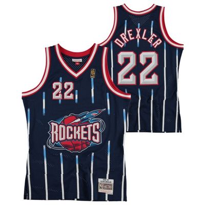 Houston Rockets Clyde Drexler Mitchell & Ness 1996-97 Blue Hardwood Classics Swingman Jersey