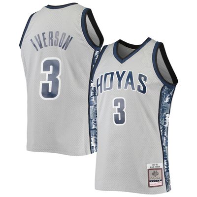 Georgetown Hoyas Allen Iverson Mitchell & Ness 1995-96 Gray College Vault Swingman Jersey