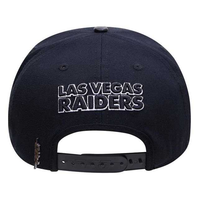 Men's Las Vegas Raiders Pro Standard Black Script Wordmark Snapback Hat