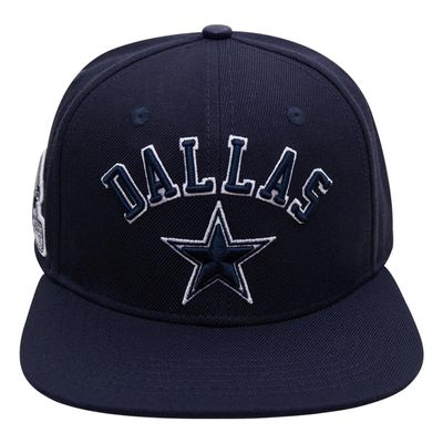 Dallas Cowboys Pro Standard Blue Stacked Logo Logo Helmet Patch Snapback Hat