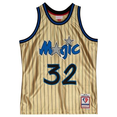 Mitchell & Ness Men's Mitchell & Ness Shaquille O'Neal Gold Los Angeles  Lakers 75th Anniversary 1996-97 Hardwood Classics Swingman Jersey