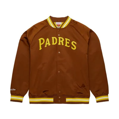 Men's San Diego Padres Mitchell & Ness Brown Double Clutch Lightweight Satin Jacket