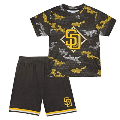 San Diego Padres Preschool Brown Camo Short and T Shirt Set