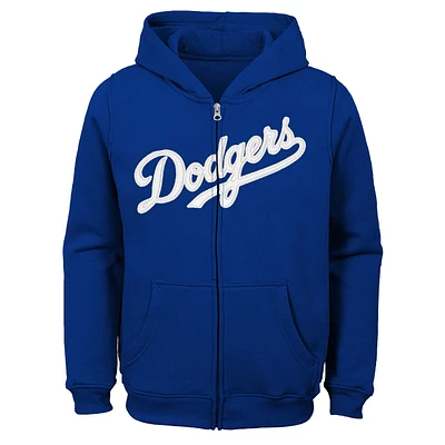 Los Angeles Dodgers Preschool Royal Wordmark Full Zip Hoodie