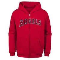 Los Angeles Angels Toddler Red Workmark Full Zip Hoodie