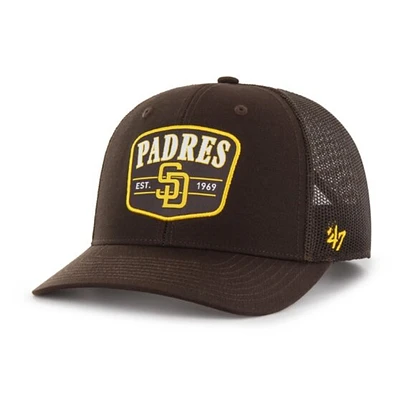 San Diego Padres Men's Brown Twill Squad Trucker Hat with Mesh Back