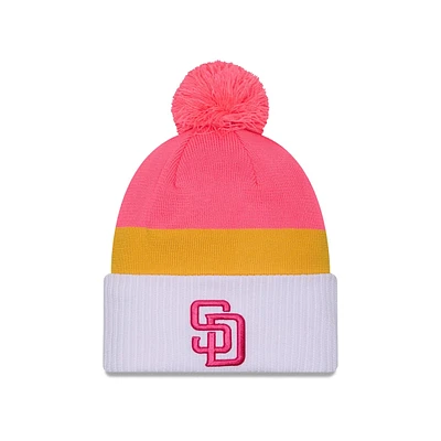 San Diego Padres Adult New Era City Connect Pink Knit Beanie with Pom Pom