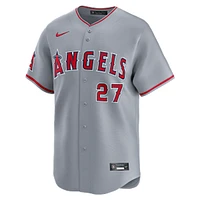 Los Angeles Angels Mens Grey Nike Mike Trout #27 Limited Players Road Jersey