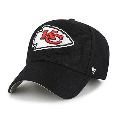 Kansas City Chiefs Black Brand 47 MVP Wool Hat with Primary Logo One Size Fits Most