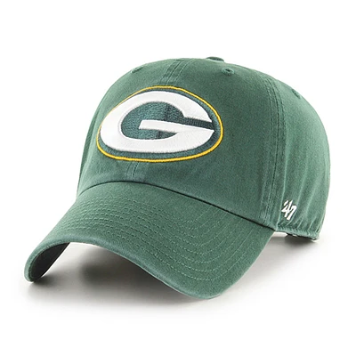 Green Bay Packers Green Adjustable Clean up Hat with Team Logo by Brand 47