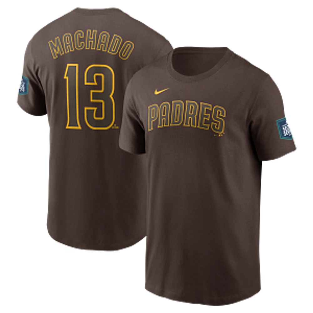 San Diego Padres Mens Brown Nike Workmark Manny Machado #13 Players T Shirt