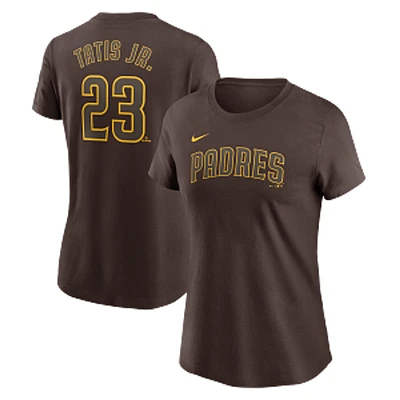 San Diego Padres Womens Brown Nike Fernando Tatis JR #23 Wordmark Players T Shirt